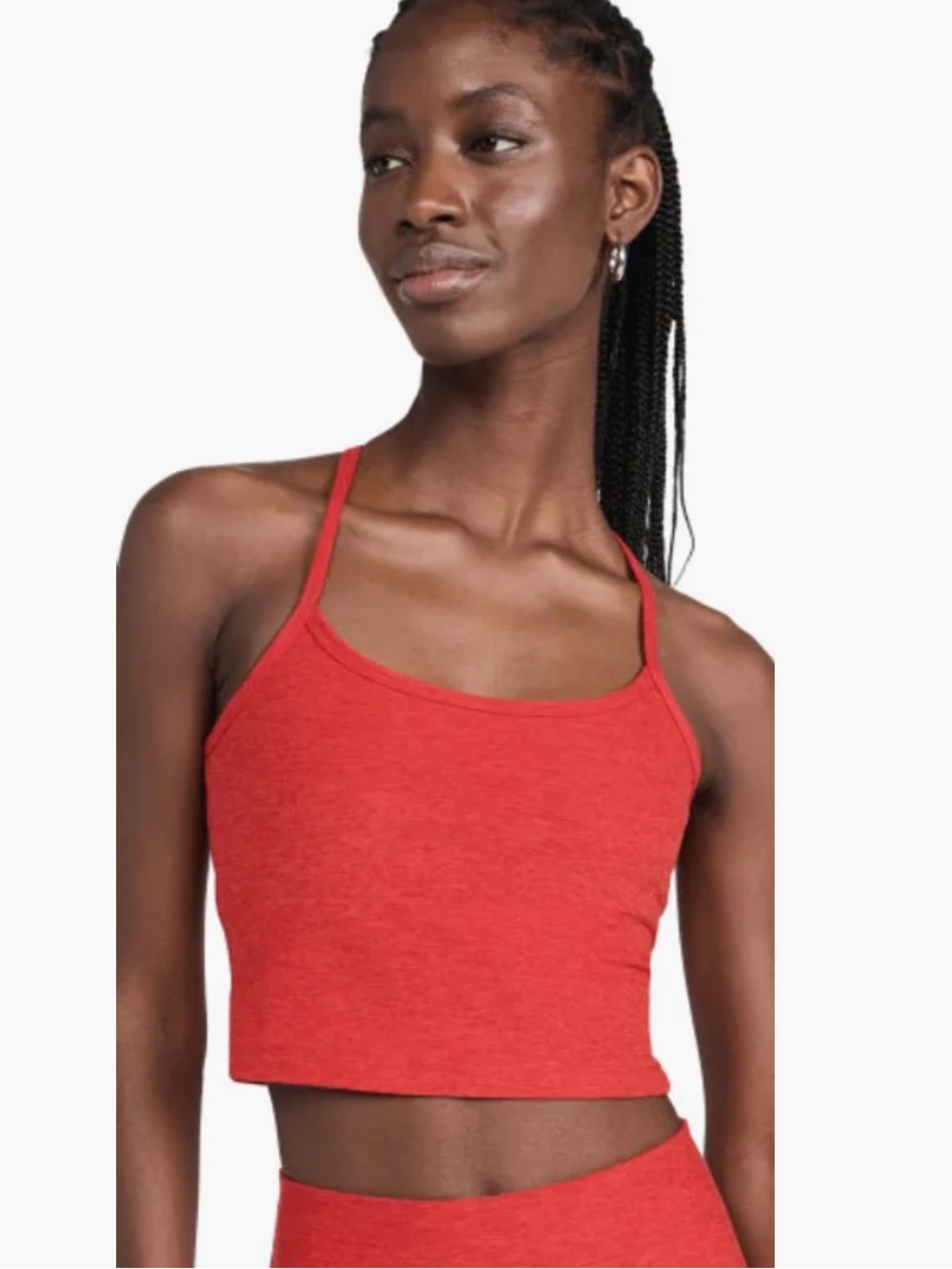Beyond Yoga Spacedye Slim Racerback Cropped Tank Sz M Red Hot-Siren Activewear